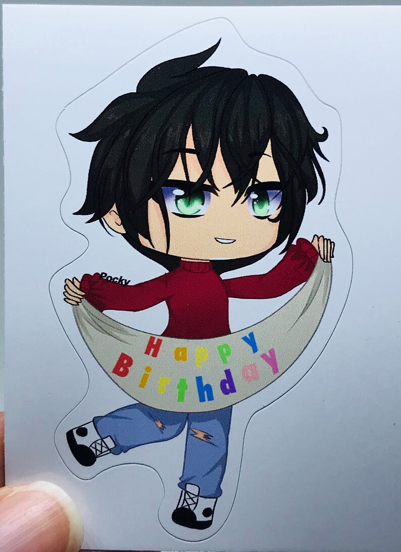 Gacha Happy Birthday Banner Boy - Gacha Life Art Vinyl Sticker - Etsy