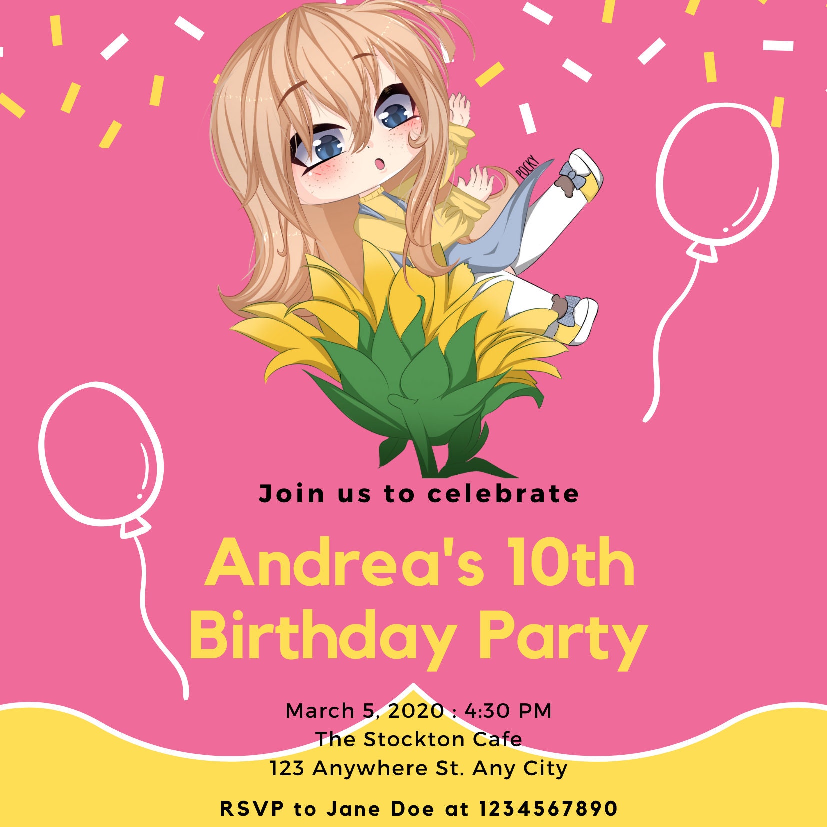 Gacha Life Birthday Personalized Invitation -  Portugal