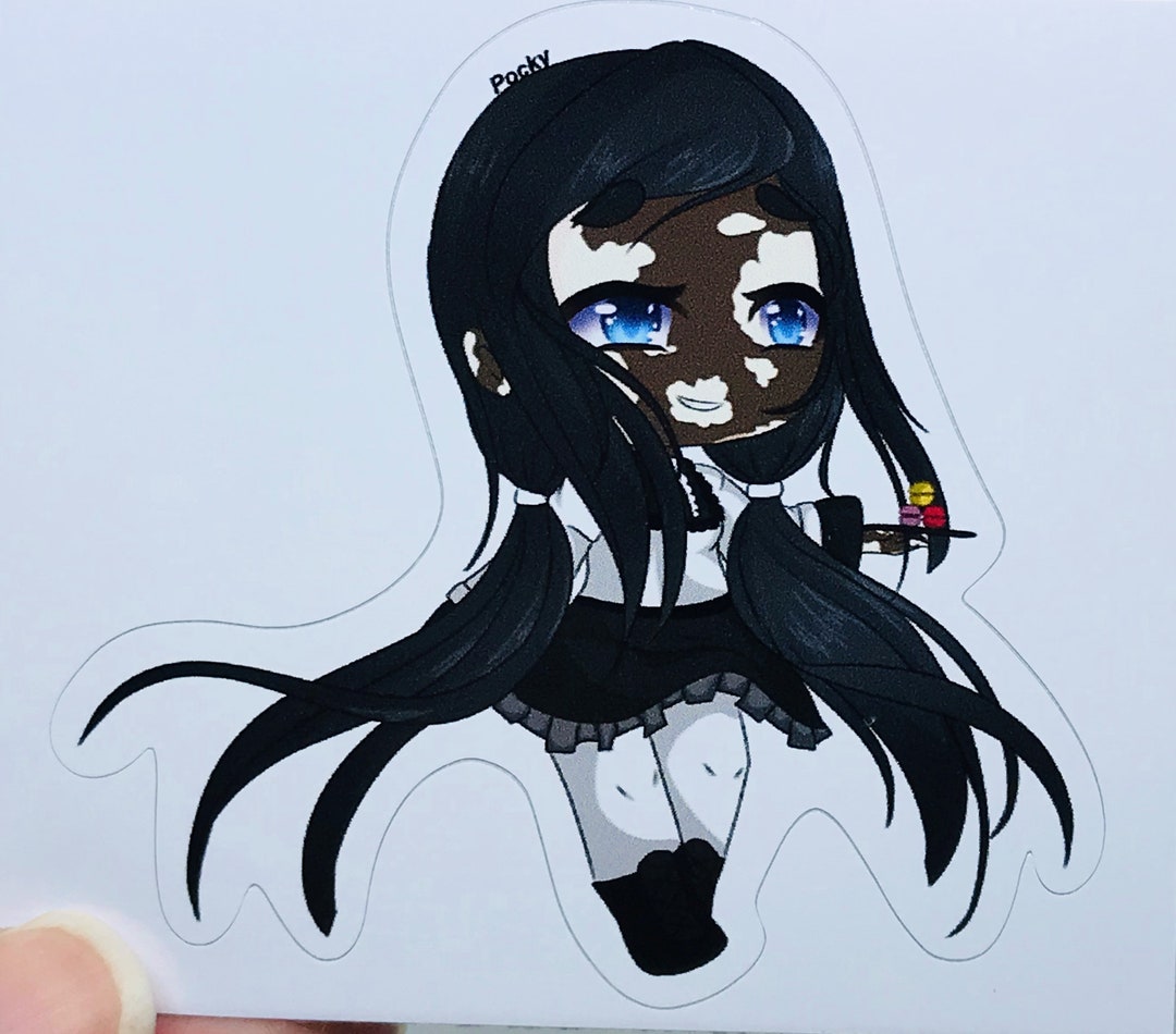 Gacha Girl - Black and White - Gacha Life Art Sticker