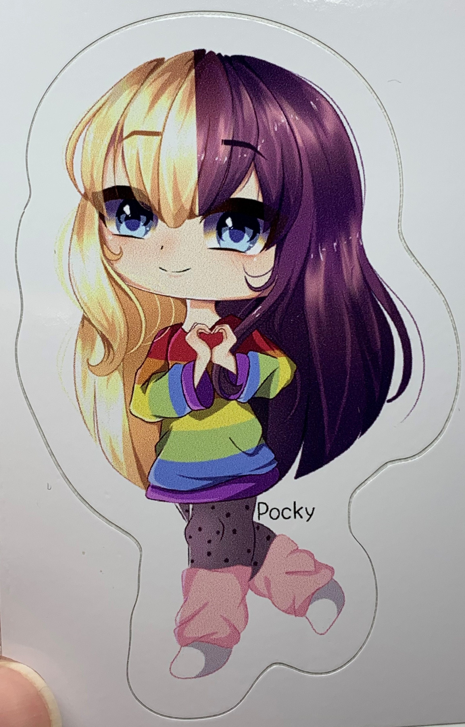 Gacha Girl With Two Tone Hair And Rainbow Sweater Gacha Life Etsy