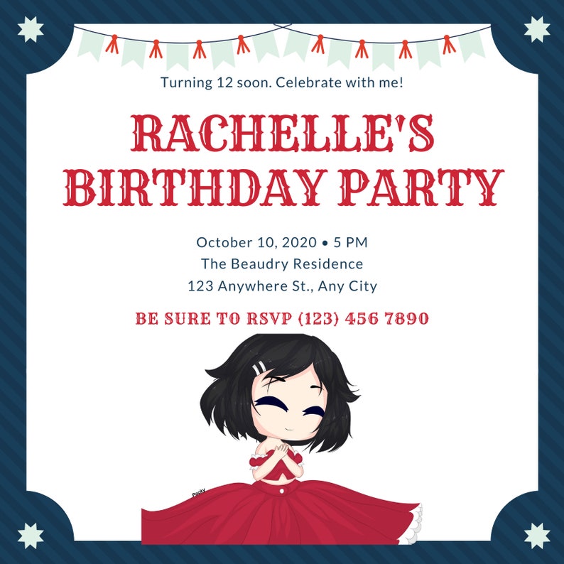 Gacha Life Birthday Personalized Invitation Etsy