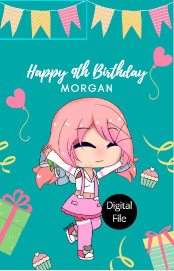 Gacha Life Birthday Personalized Invitation -  Portugal