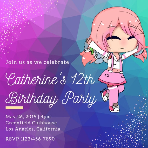 Gacha Life Birthday Personalized Invitation -  Portugal