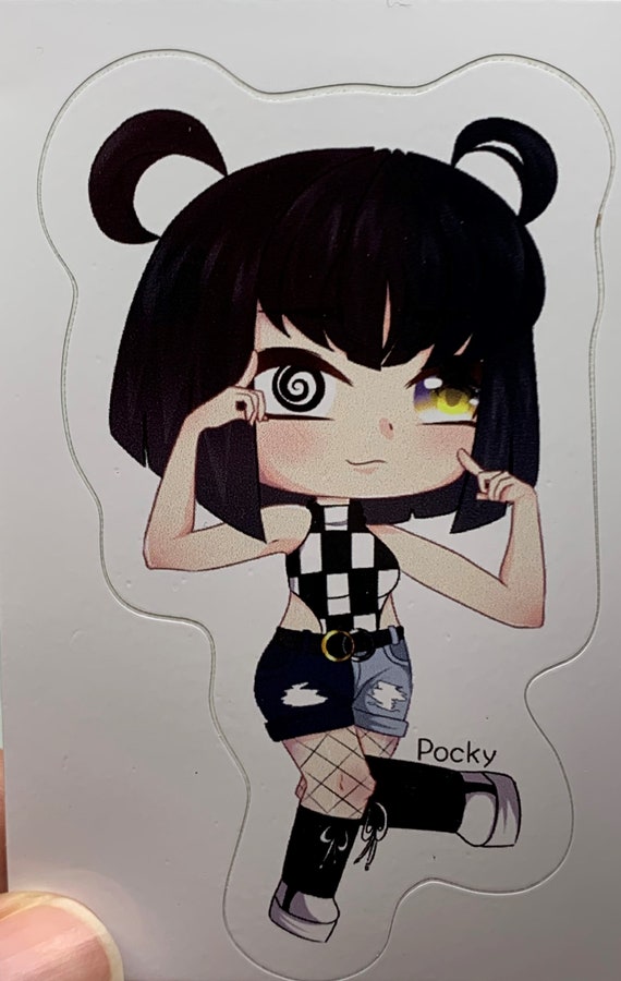 Gacha Girl - Black and White - Gacha Life Art Sticker