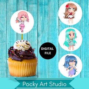 Gacha Life Cupcake Toppers  - 20 Different Designs - Digital Printable