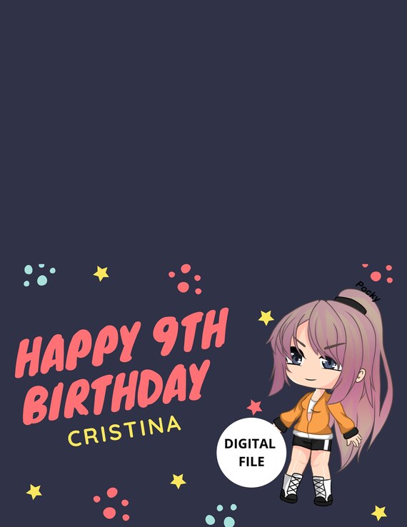 Gacha Life Birthday Personalized Invitation 