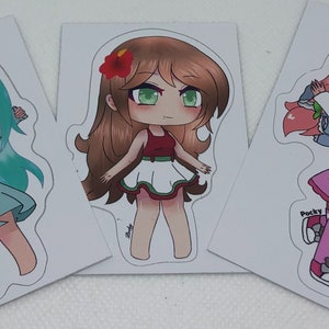 Gacha Girls - Gacha Life Art Stickers Bundle - Set of Three (3) Stickers