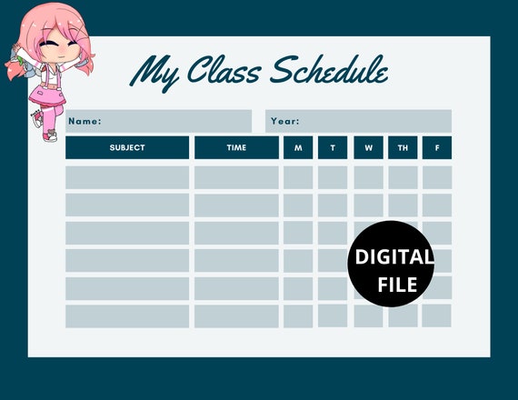 Buy Gacha Life Class Schedule Printable Letter Size Online in India 