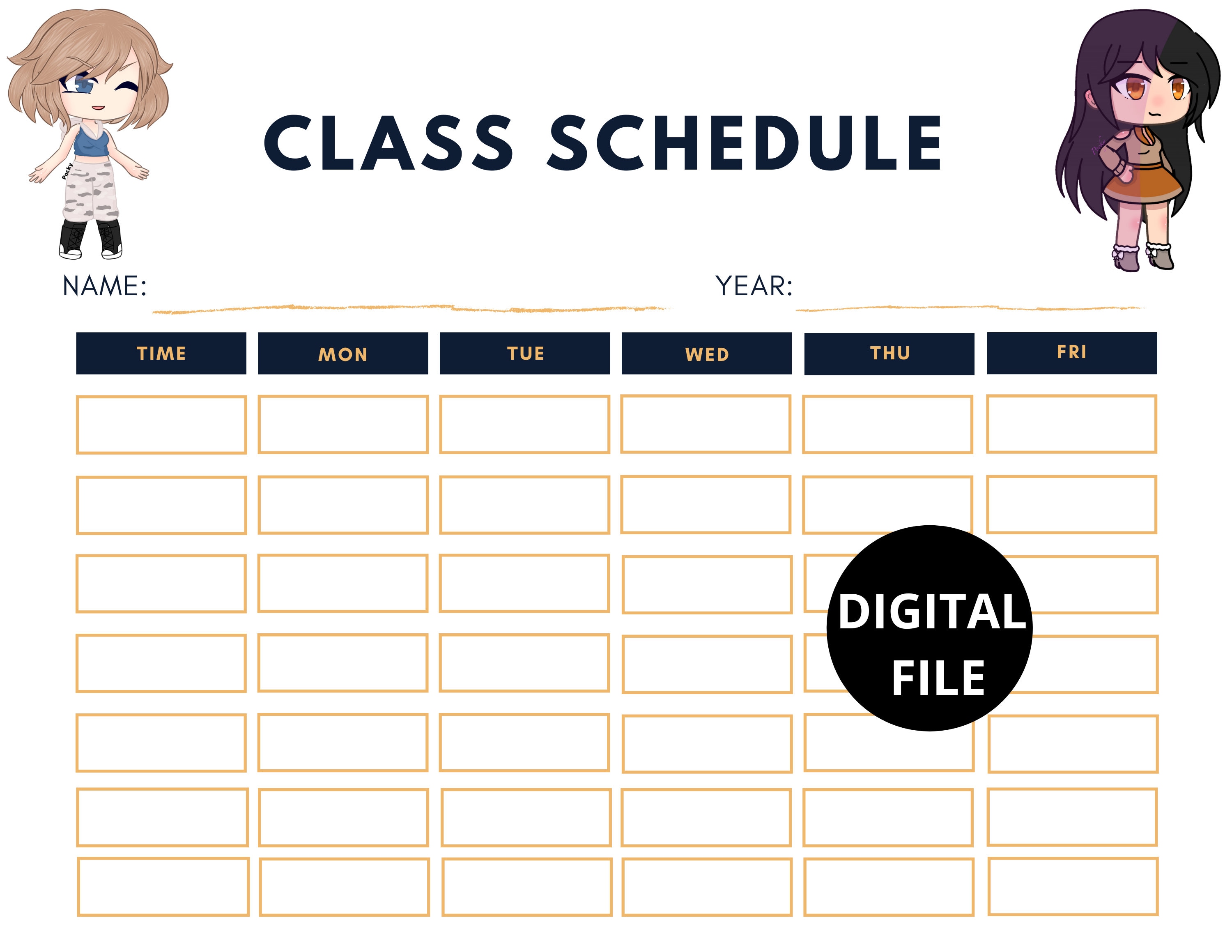 Buy Gacha Life Class Schedule Printable Letter Size Online in India 