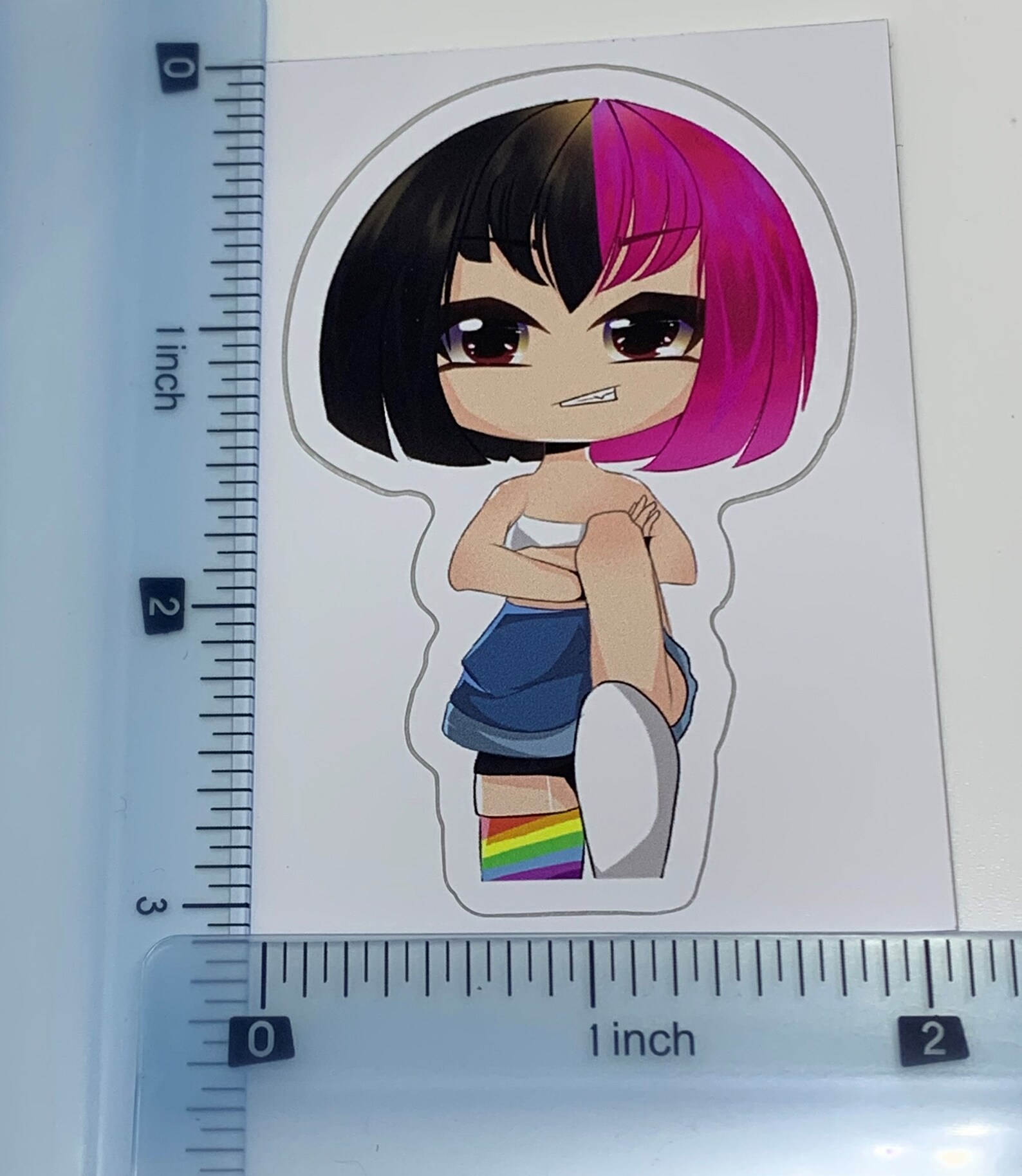 Gacha Girl With Black and Hot Pink Hair - Gacha Life Art Sticker - Etsy