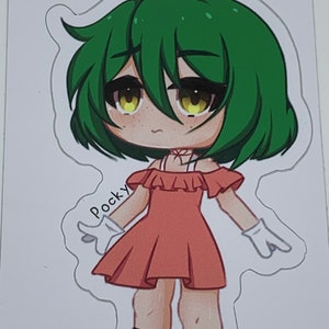 Gacha Black Girl With Green Eyes Gacha Life Art Sticker Etsy