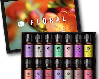 Floral Set of 14 Premium Grade Fragrance Oils 10ml 