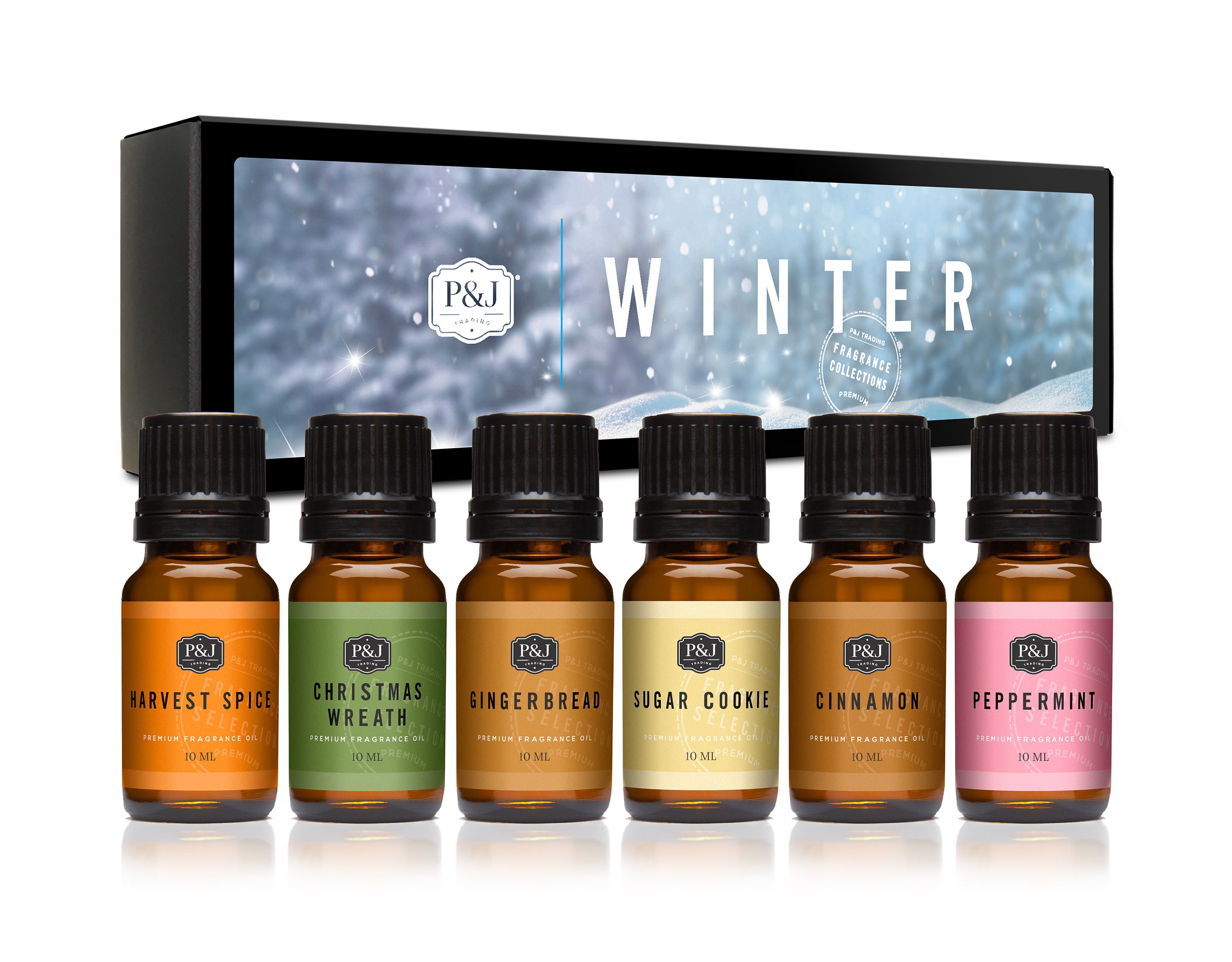 Winter Set of 6 Premium Grade Fragrance Oils Cinnamon, Gingerbread