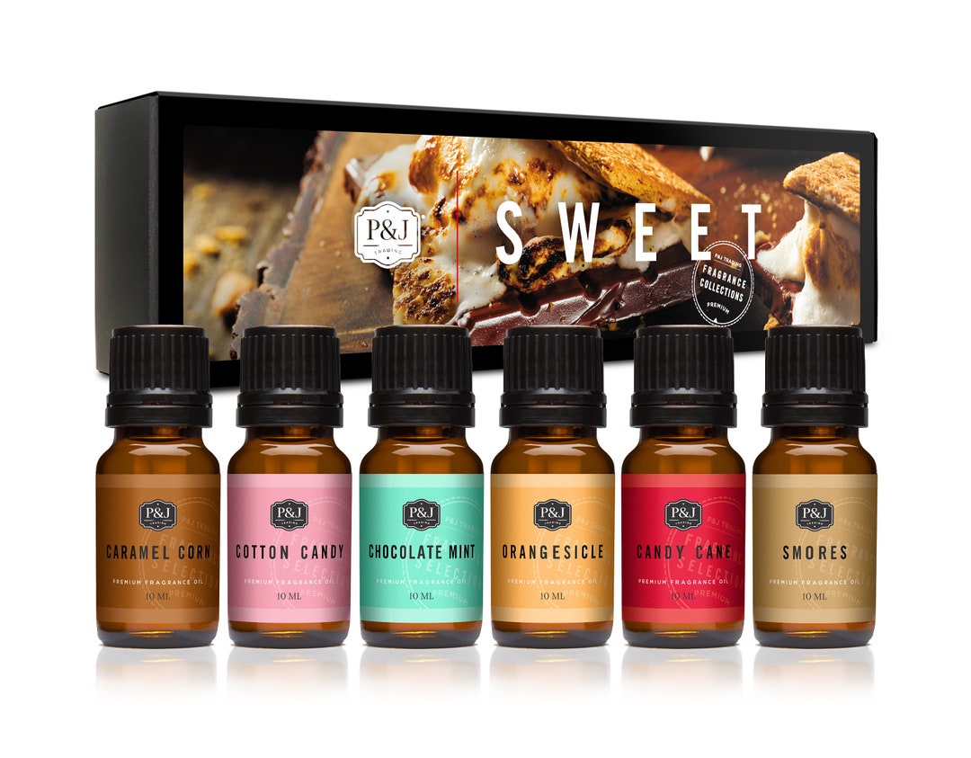 P&J Trading Sweet Set of 6 Fragrance Oils Chocolate Mint, Cotton