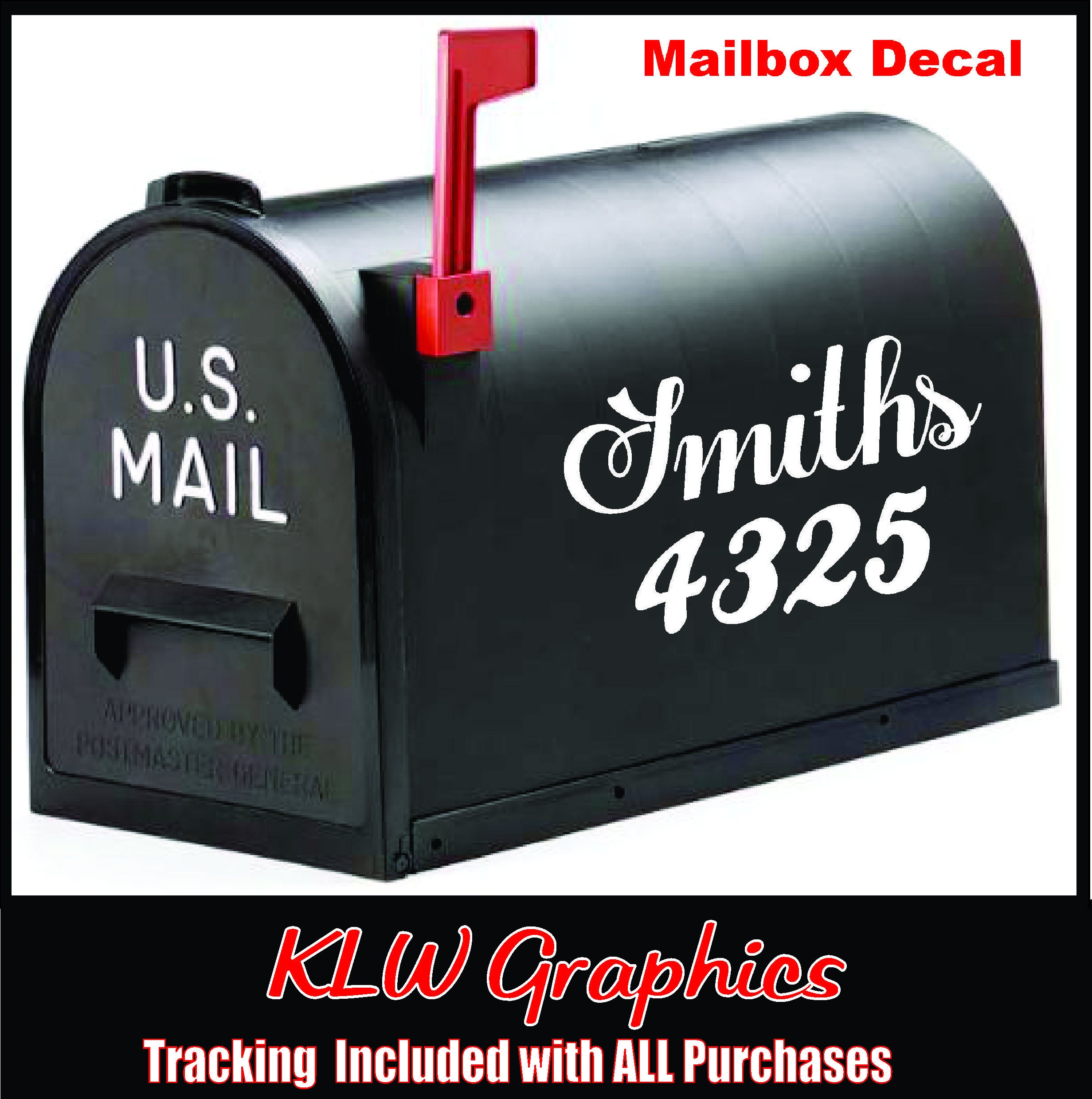 Last Name/address Number Mailbox Vinyl Decals Stickers Home Family Mailbox Etsy