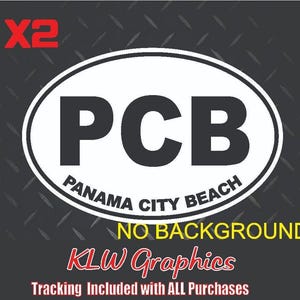 Panama City Beach Florida PCB Oval Bumper Sticker Helmet Sticker Euro Oval USA