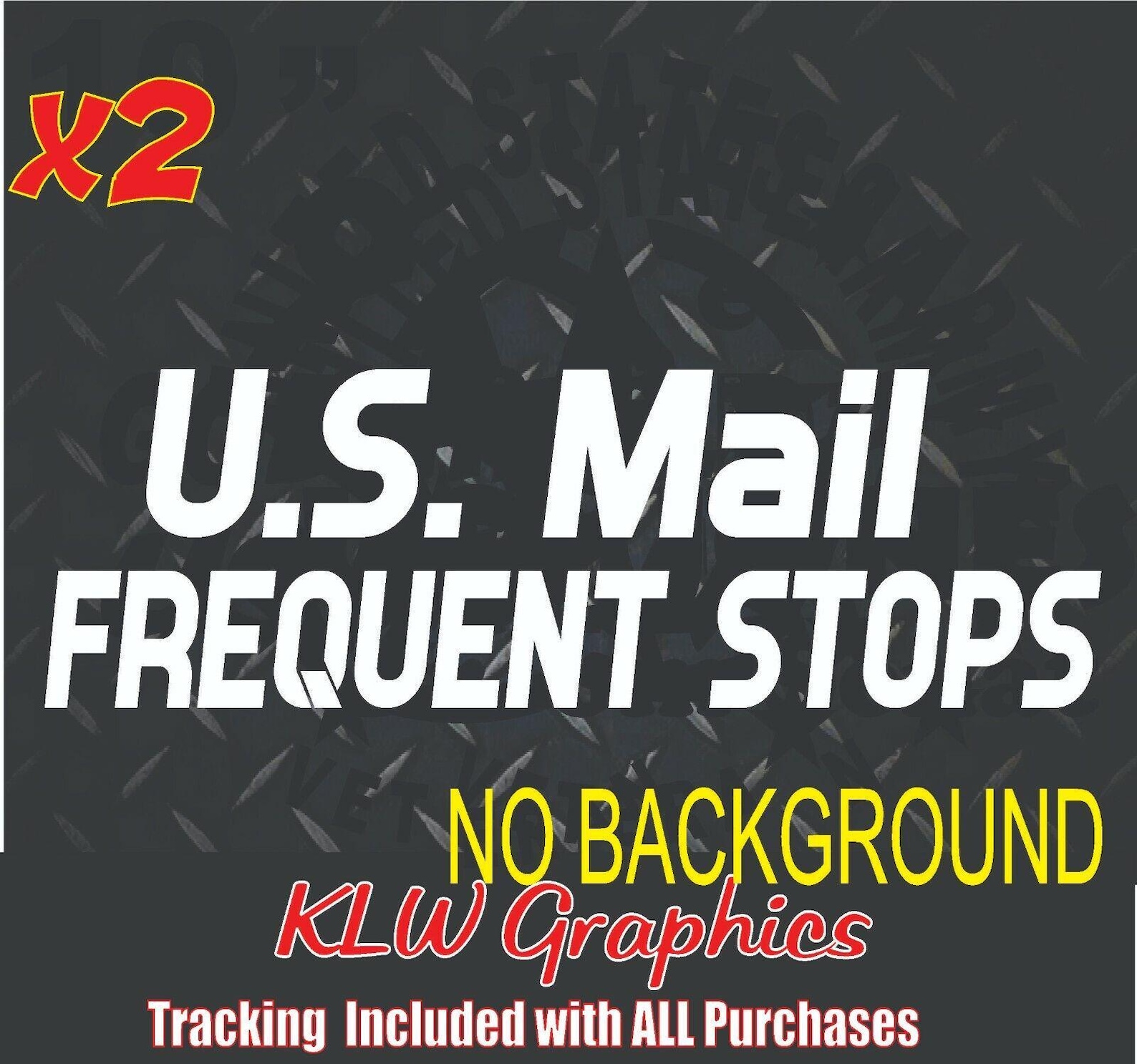 Red Usmail Stickers U.S. Mail Frequent Stops Car Window Decal Sticker Rural Carrier Truck ...