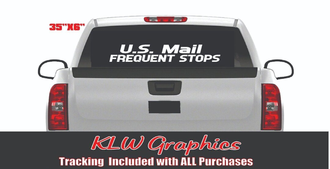 thumbnail image 2 of US Mail 'Frequent Stops' Decal – Rural Carrier Window Sticker For Truck Or Van 2 of 6