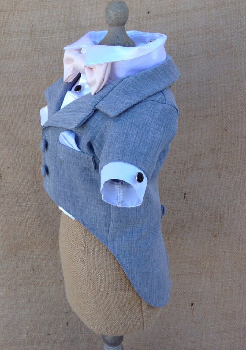 Grey Dog Tuxedo and Satin Shirt custom tuxedo and bow colors Etsy