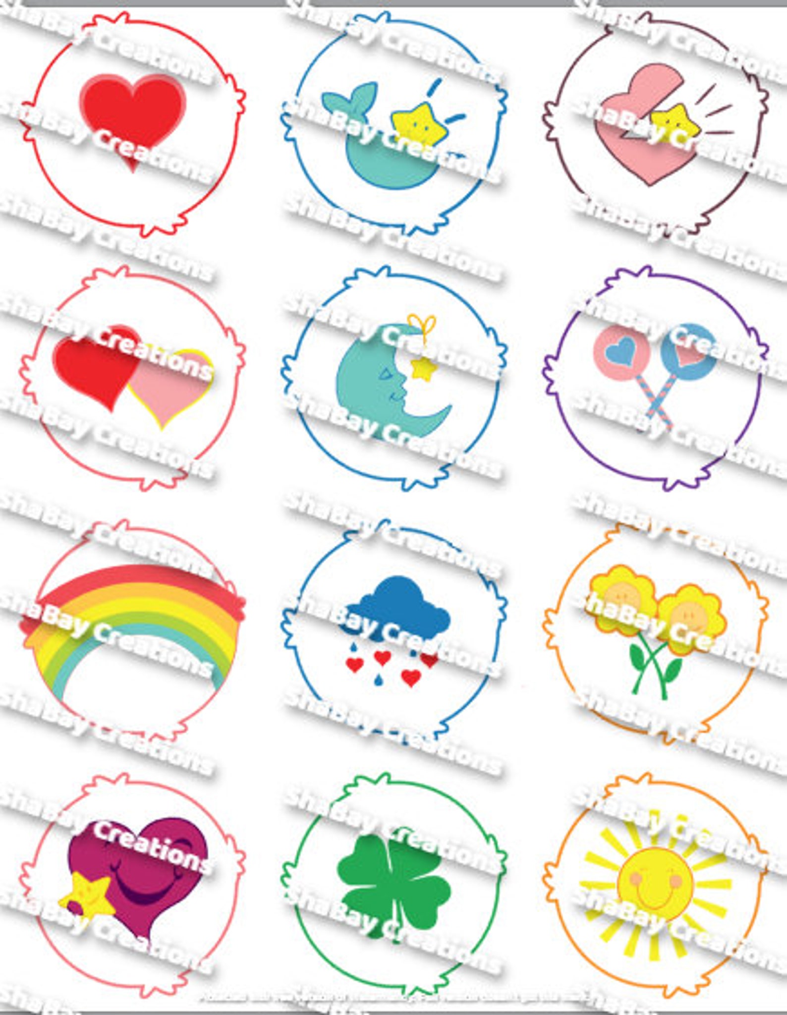 Download Pack 1: 12 Care Bear Belly Badge SVG PNG Designs w/ Reversed | Etsy Pack 1: 12 Care Bear Belly Badge SVG PNG Designs w/ Reversed | Etsy