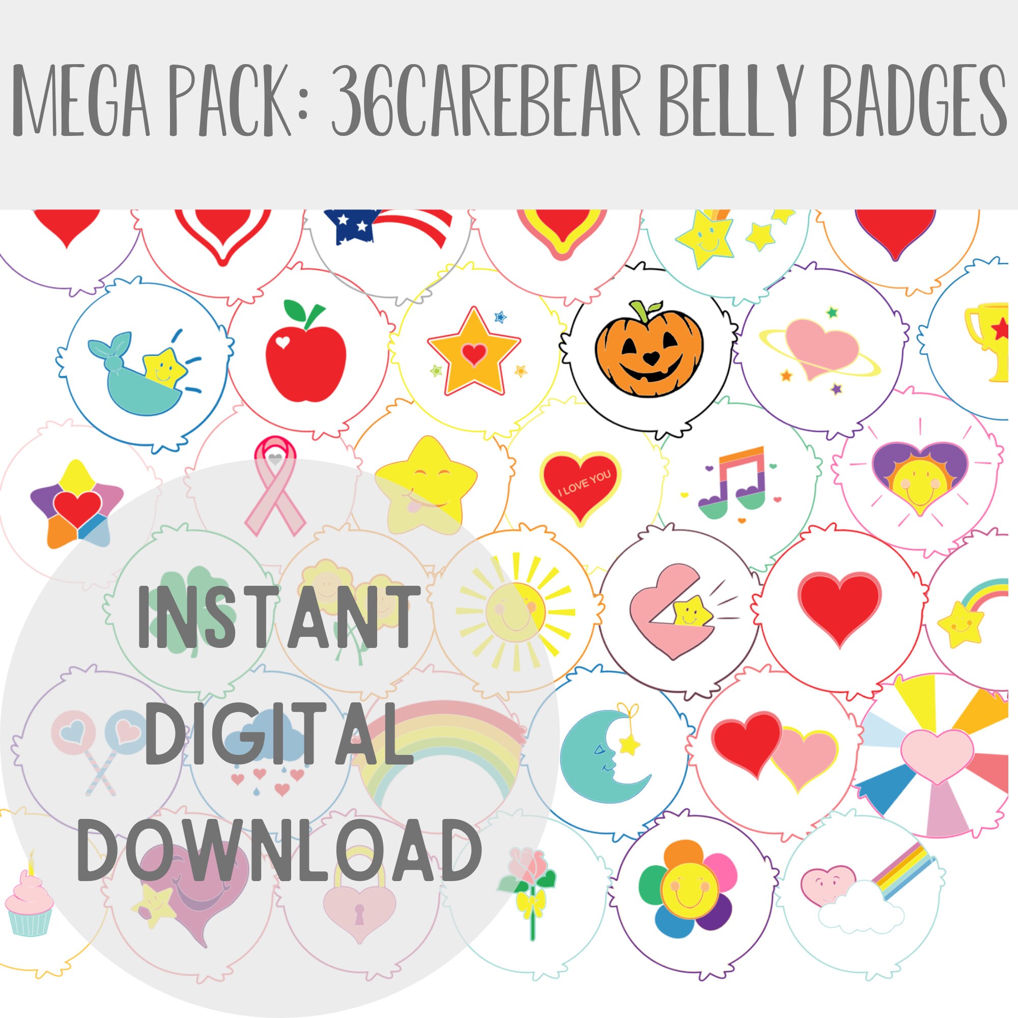 Care Bear Printable Belly Badges