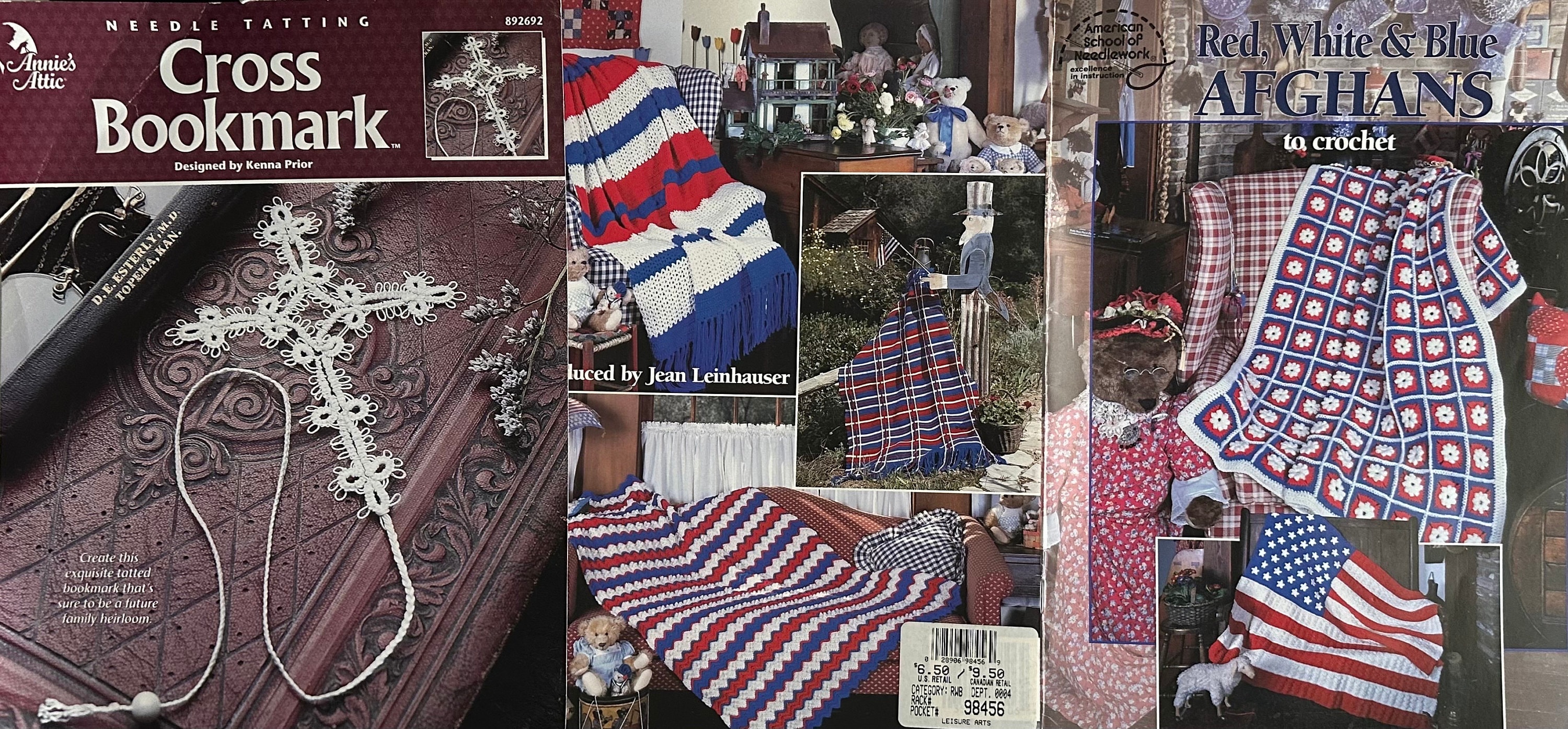 RED WHITE & BLUE Patriotic Afghan Pattern Booklets