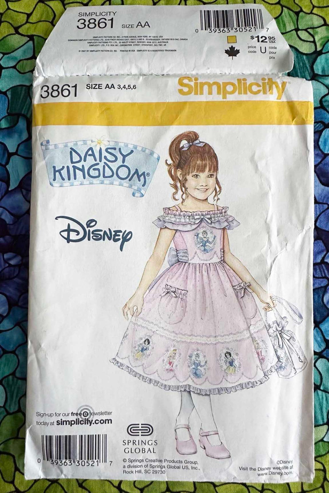 DAISY KINGDOM DISNEY Simplicity Sewing Pattern 3861 for Size A.A. 3, 4 ...