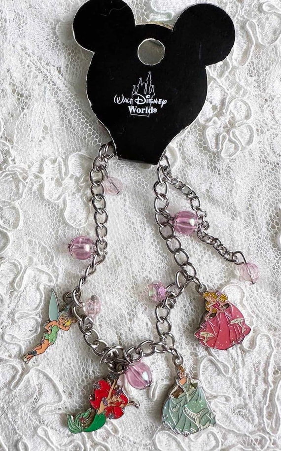 WALT DISNEY WORLD Princess Adult Bracelet 1990's Metal Enamel