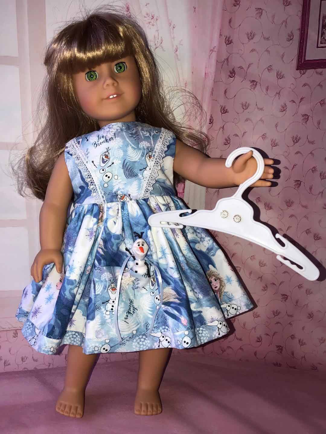 DISNEY FROZEN 2 OLAF Anna & Elsa 18 American Girl Doll Size Dress and