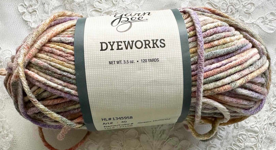 DYEWORKS DISCONTINUED HOBBY Lobby Yarn 1 Skein 120 Yards Net Wt 3.5 Oz. H.L. 1345958 Art 40