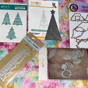 CHRISTMAS TREES ORNAMENTS Mixed Metal Dies for Papercrafting, Scrapbooking Variety Previously Owned