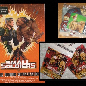 Vintage 1990s SMALL SOLDIERS Thank you Notes FAST Food Plush Junior Novelization Book Book has Color Pictures from Movie