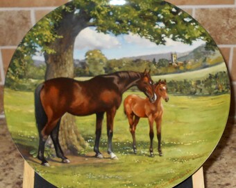 SPODE 1988 ENGLISH THOROUGHBRED Horse Plate Susie Whitcombe Plate 5771D Limited Edition Plate Number 5771D 1988 Vintage Bradex Number