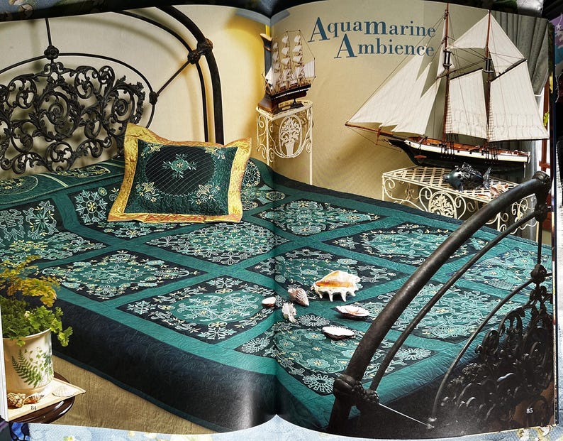 AQUAMARINE AMBIENCE QUILTING Embroidery W/ Jenny Haskins Includes C.D ...