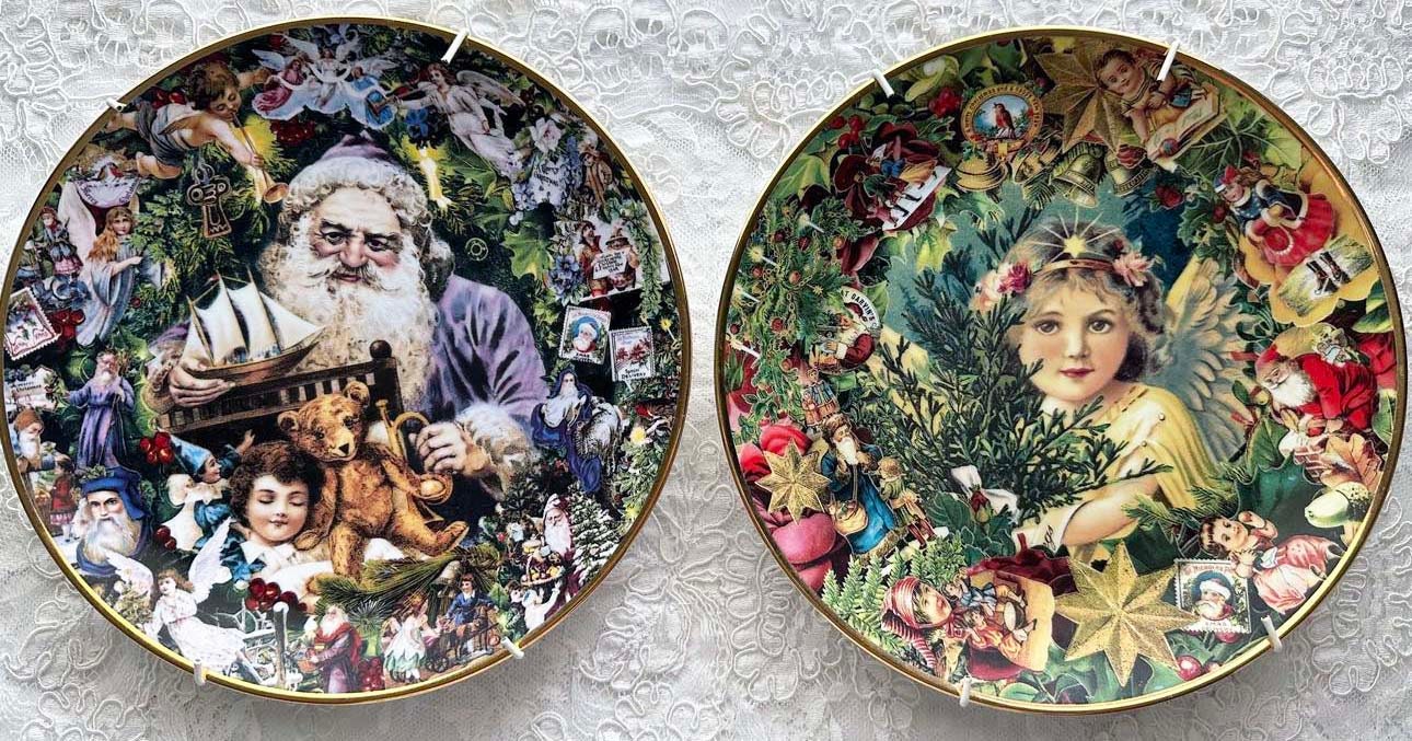 2 JOHN GROSSMAN Victorian Christmas Memories Plate Limited
