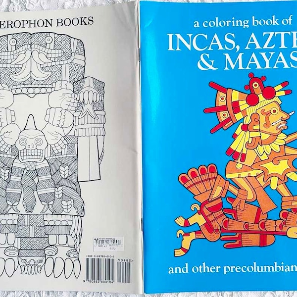 1998 INCAS AZTECS & MAYAS and Other Precolumbian Peoples Vintage Coloring Book Purchased Years Ago at Disney World Unused