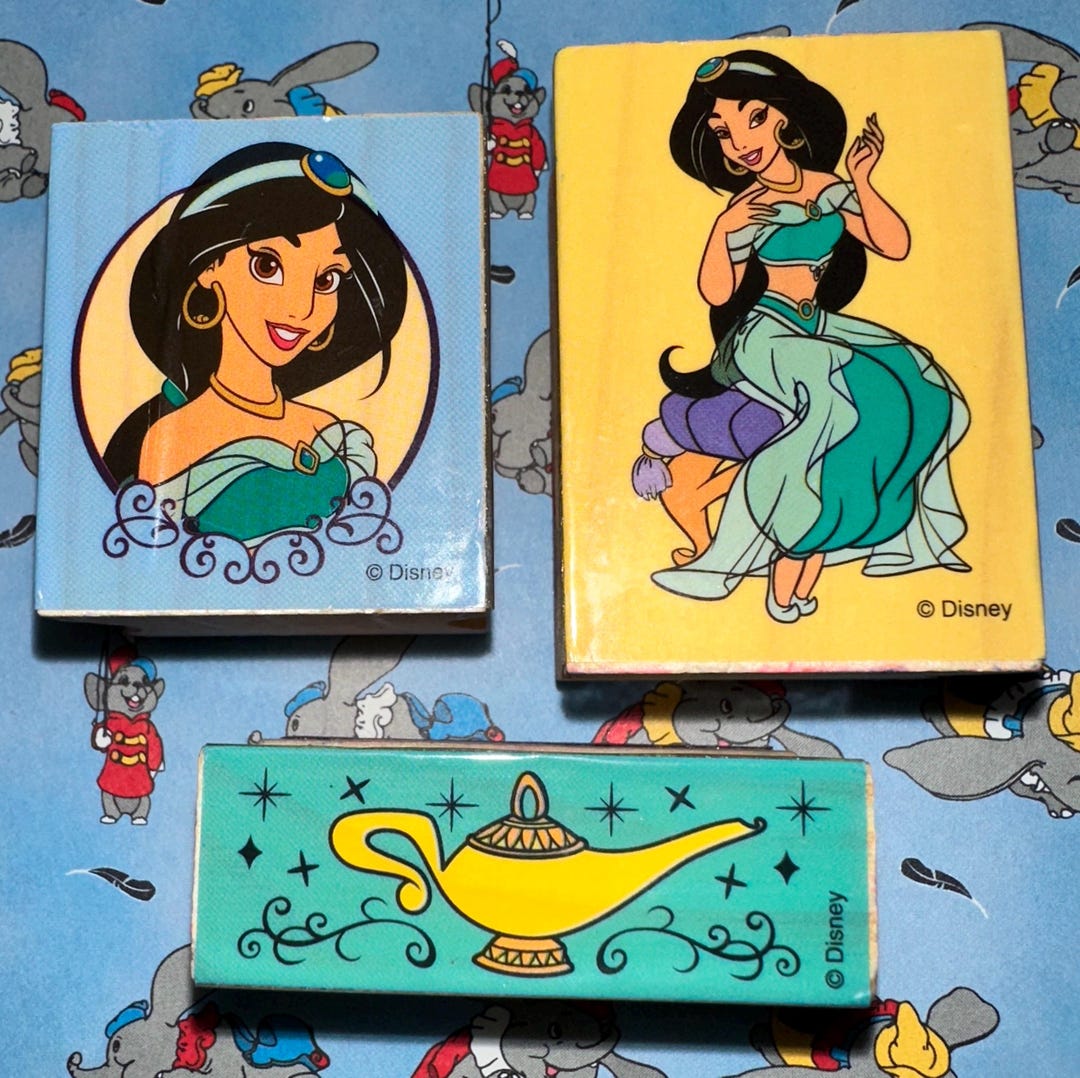 DISNEY ALADDIN JASMINE Wood Mounted Rubber Stamps for Paper Crafting ...