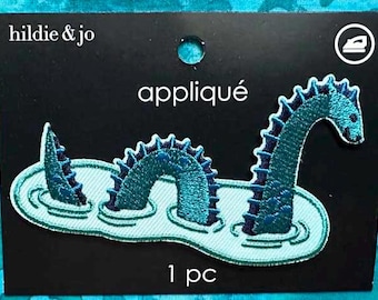 LOCH NESS MONSTER Hildie & Jo Iron on Applique New on Card with Instructions to Embellish Your Craft Item