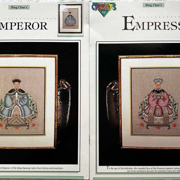 VINTAGE EMPEROR & EMPRESS True Colors Original Cross Stitch Charts Emporor of the Qing Dynasty from 1990s