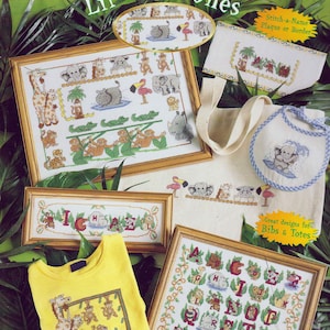 May include: A collection of 50 cross-stitch patterns featuring cute animal designs. The patterns include a variety of animals, such as monkeys, elephants, giraffes, and hippos. The patterns are perfect for creating personalized gifts or decorating your home.