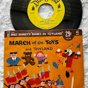 WALT DISNEY BABES In Toyland March of the Toys and Toyland Authentic Version from the Movie Record 45rpm