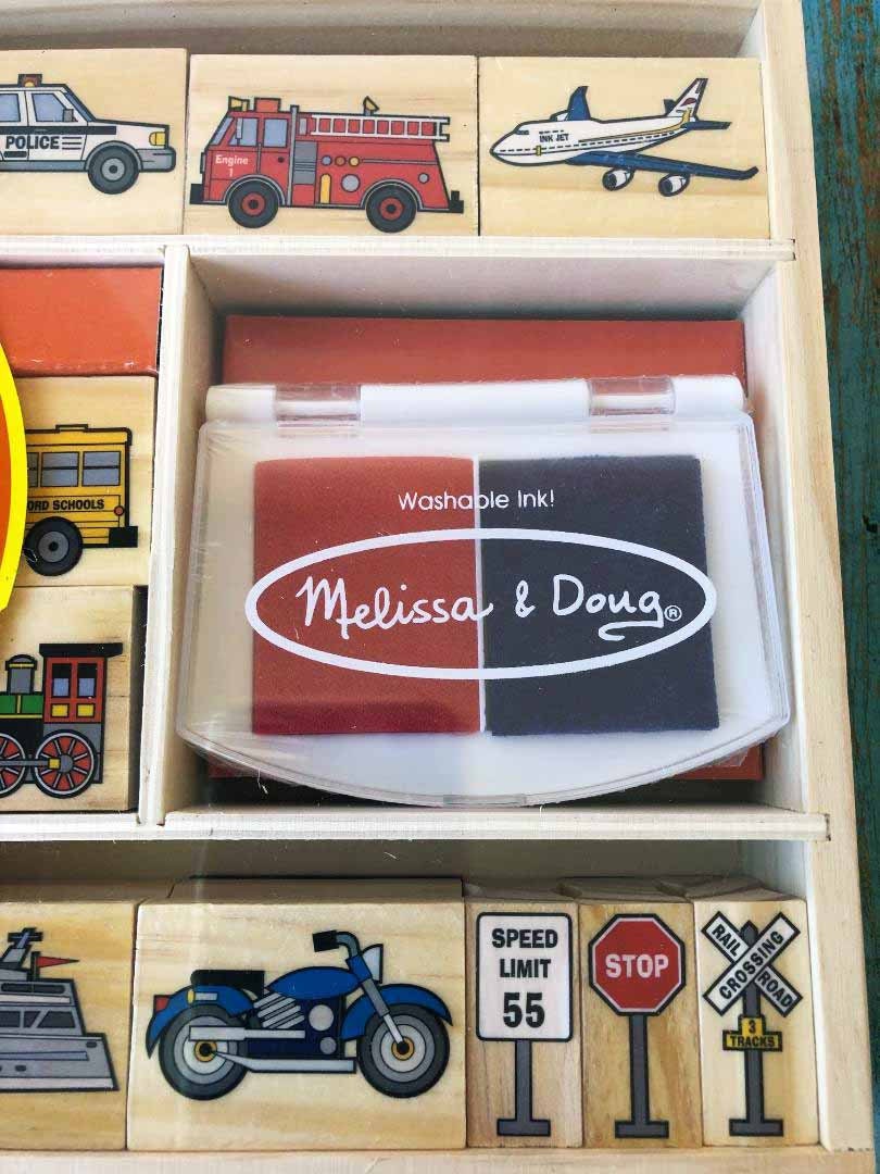 Melissa & Doug friendship Wooden Stamp Set Open Box 