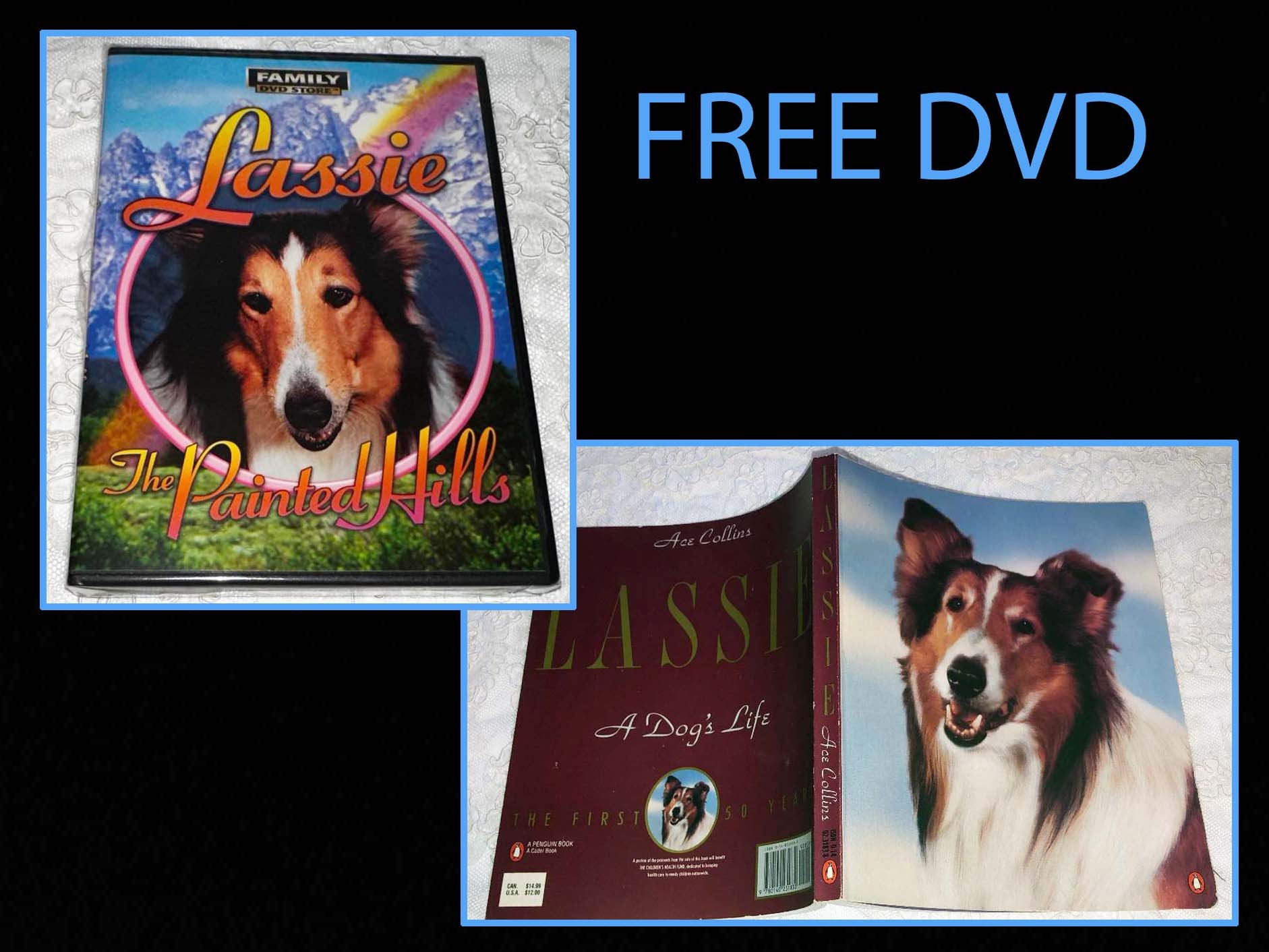 FREE D.V.D. LASSIE the DOG A Dog's Life by Ace Collins the