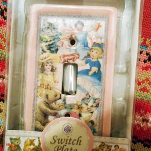 GUND BABY VICTORIAN Dolls Teddy Bears Cats  Porcelain Wall Switch Plate John Grossman Collecrtion