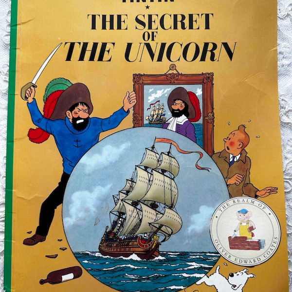 HERGE ADVENTURES of TINTIN The Secret of The Unicorn Softbound Book Little, Brown from 1974