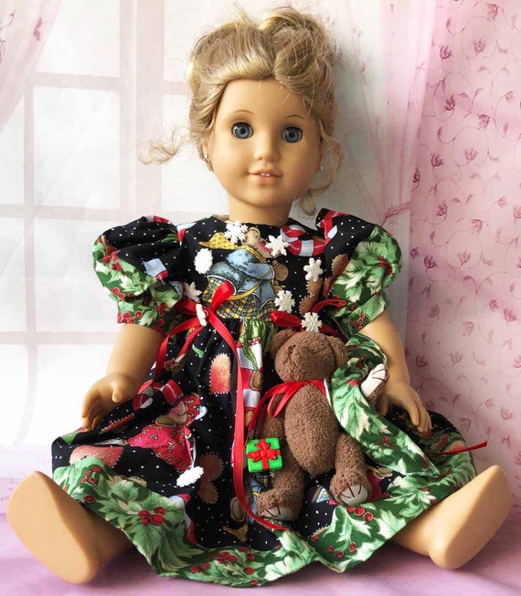 DAISY KINGDOM MOUSE Christmas 18" American Girl Doll Sized Dress Bloomers  Slip (skirt) Teddy Bear & His Blanket Handmade by Myself - Etsy