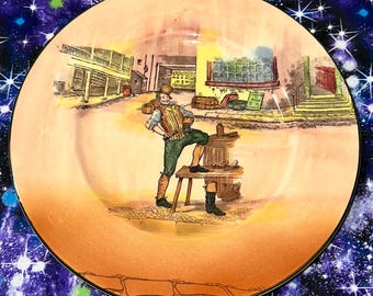 SAM.WELLER. SAM Weller Royal Doulton Dickens-Ware Made in England Large Collector's Plate Lots of Crazing 1940/1950
