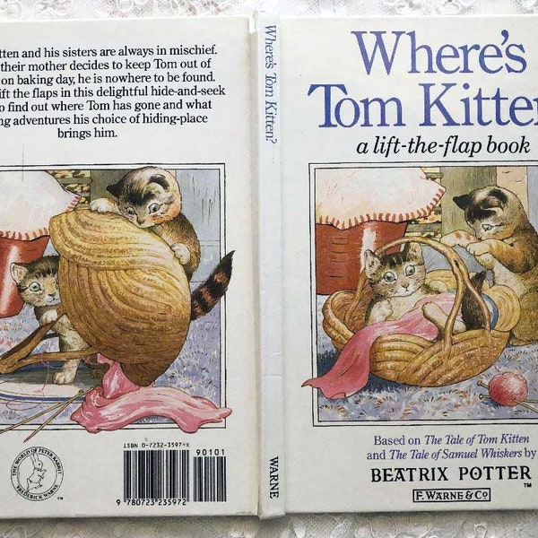 1990 "POP UP" BEATRIX Potter Frederick Warne Hardbound Book Tale of Tim Kitten & Samuel Whiskers Lift the Flap Book Nice Condition