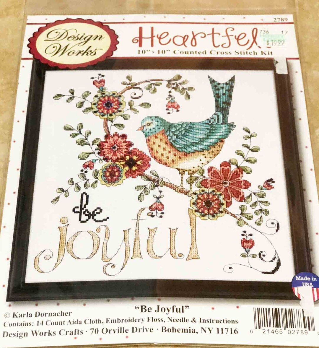 Heartfelt Kreuzstich-Kit „Have Faith“, 14 Count, 25x25 Cm, Inkl. Garn & Nadel