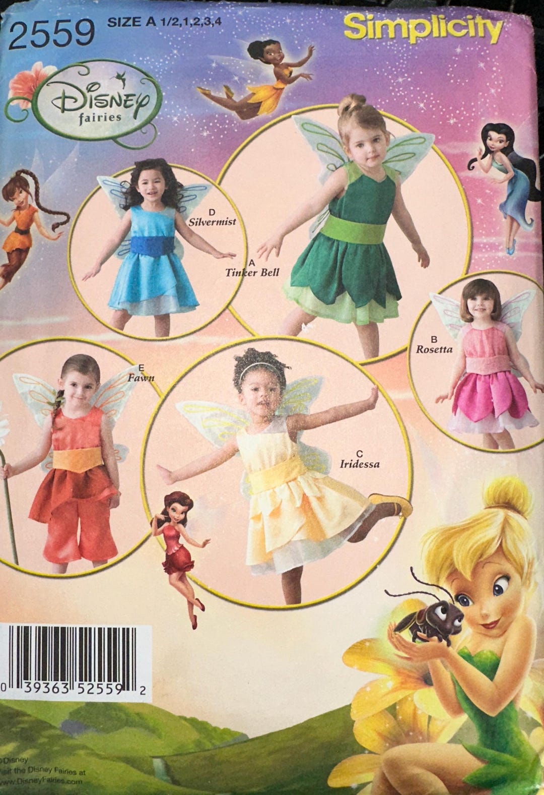 2009 DISNEY FAIRY FRIENDS Simplicity Sewing Pattern New Uncut 2559 Size ...